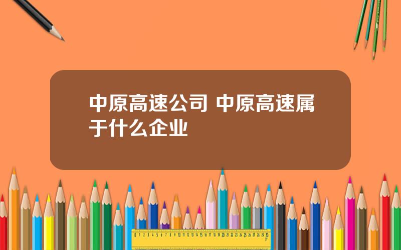 中原高速公司 中原高速属于什么企业